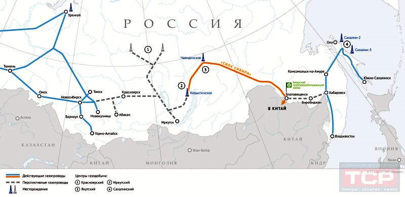 Освоение газовых ресурсов и формирование газотранспортной системы на востоке России